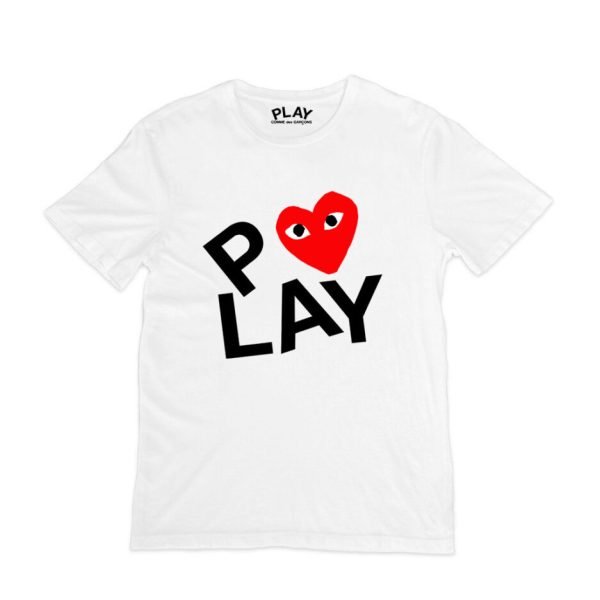 CDG T-Shirt white Double Heart Screen print CDG T-Shirt white Double Heart Screen print