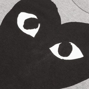 Comme Des Garcons Play Blk Heart Tee Grey