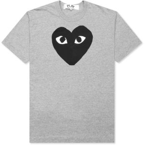 Comme Des Garcons Play Blk Heart Tee Grey