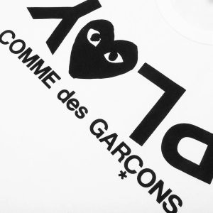 CDG Play Inverted Text T-Shirt White