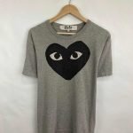 Comme Des Garcons Play Blk Heart Tee Grey
